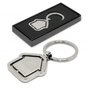 Spinning House Metal Key Ring