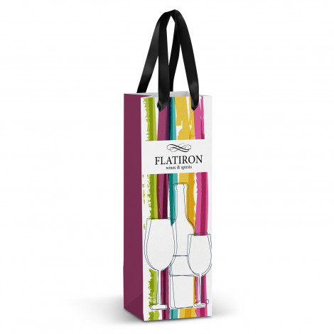 Champagne Ribbon Handle Paper Bag - Full Colour