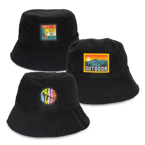 image of product Terry Towelling Bucket Hat with Full Colour Patch Main